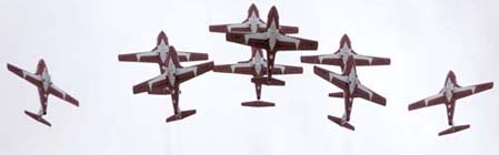 Snowbirds in tight formation